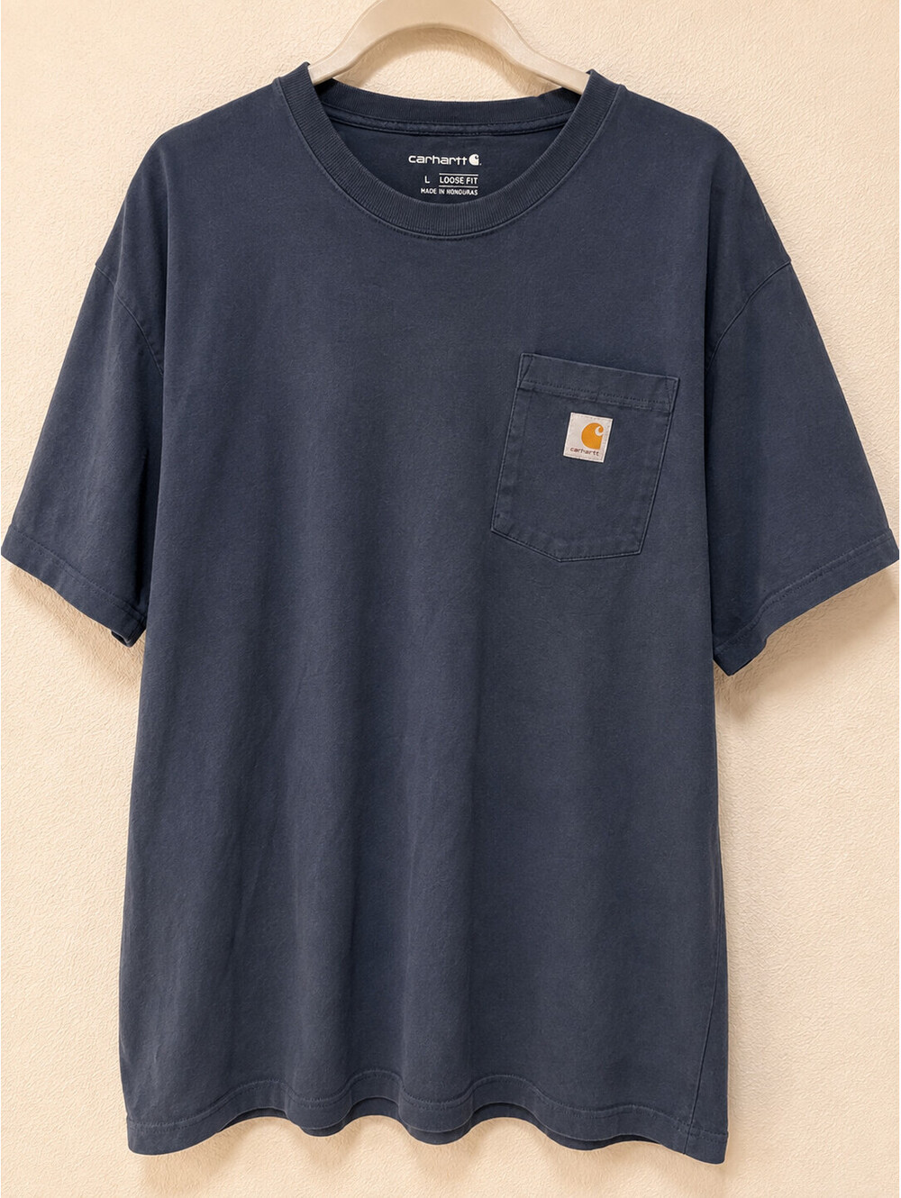 Carhartt K87 T Shirt Mens 3XL Tall Navy Blue Loose Fit Pocket Heavyweight Tee